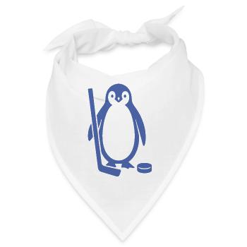Minimalistischer Pinguin Eishockeyspieler Silhouet - Bandana - Weiß - Vorne
