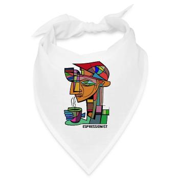 Espressionist - Espresso - Kaffee trinken - Bandana - Weiß - Vorne