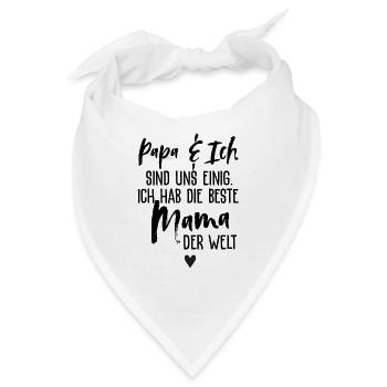 Schwarzer Hintergrund Herz Minimaldruck - Bandana - Weiß - Vorne