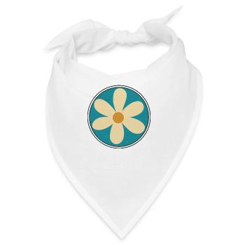 gelbe Blume auf blauem Hintergrund - Bandana - Weiß - Vorne