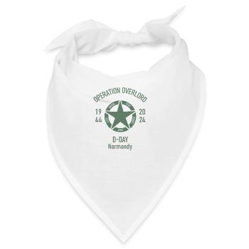 80 Jahre Landung in der Normandie, D-Day 1944. - Bandana - Weiß - Vorne