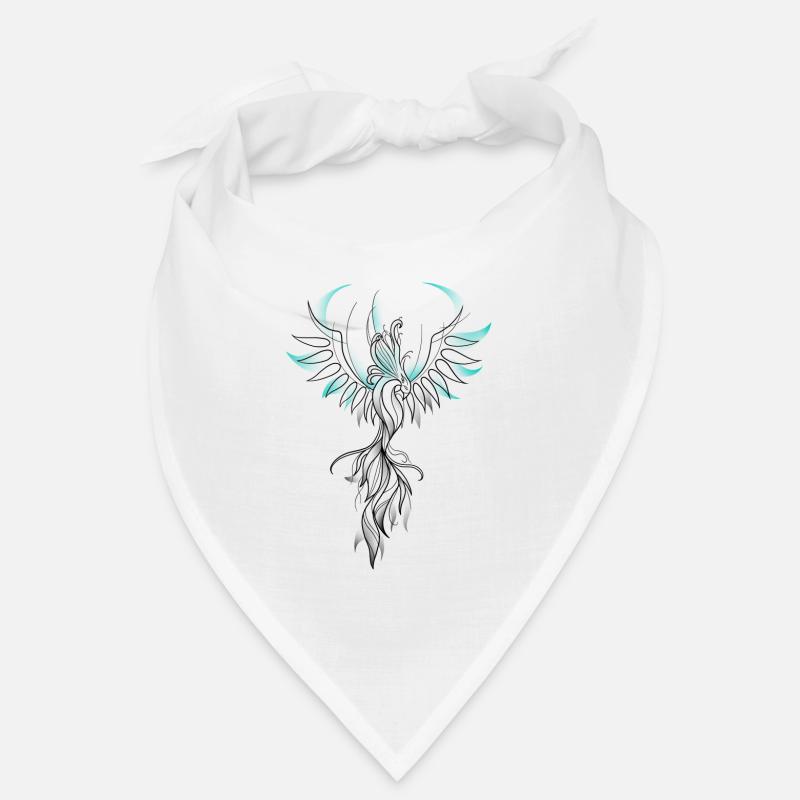 Phénix sketch turquoise Bandana
