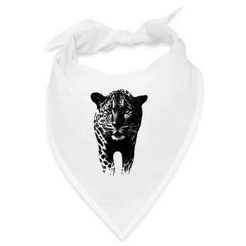 Leopard Gepard Raubkatze - Bandana - Weiß - Vorne