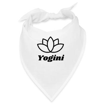 Yogini Lotus Schwarz Weiß - Bandana - Weiß - Vorne