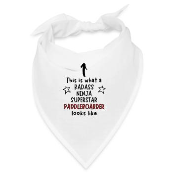 Badass, Ninja, Superstar, Paddleboarder - Bandana - Weiß - Vorne