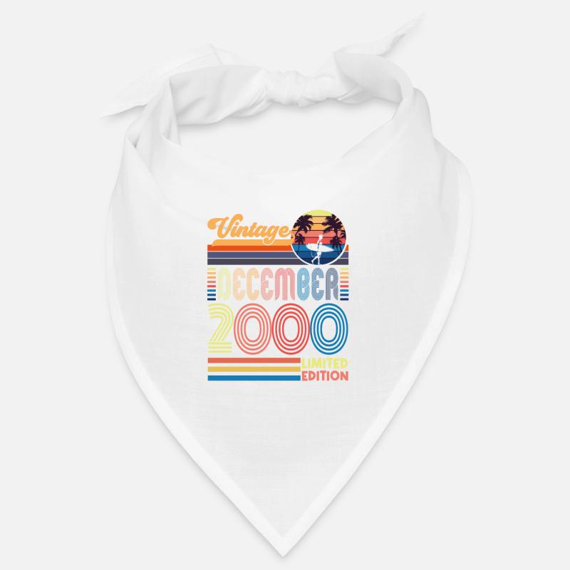 Geburtstag Dezember 2000. Geschenk Dezember 2000. - Bandana - Weiß