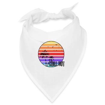 Chill out Sommermotiv mit Palme im Sonnenuntergang - Bandana - Weiß - Vorne