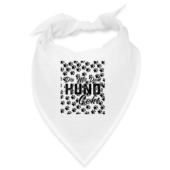 Die mit dem Hund geht. Hundehalterin.Hund. - Bandana - Weiß - Vorne