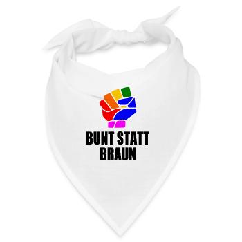 bunt statt braun - Bandana - Weiß - Vorne