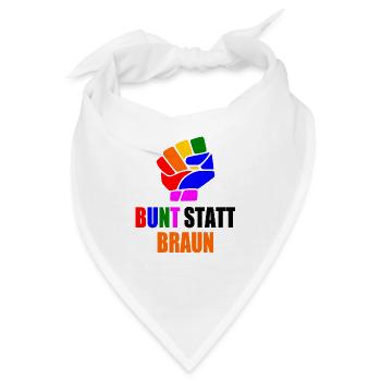 bunt statt braun - Bandana - Weiß - Vorne