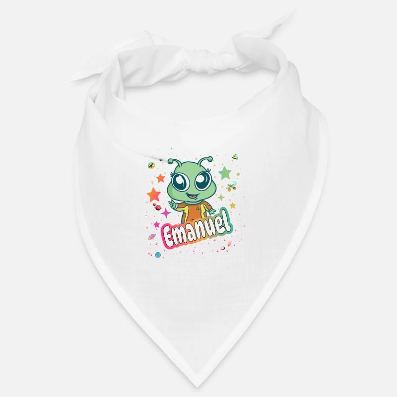 EMANUEL - Beautiful boy name with cute alien Bandana