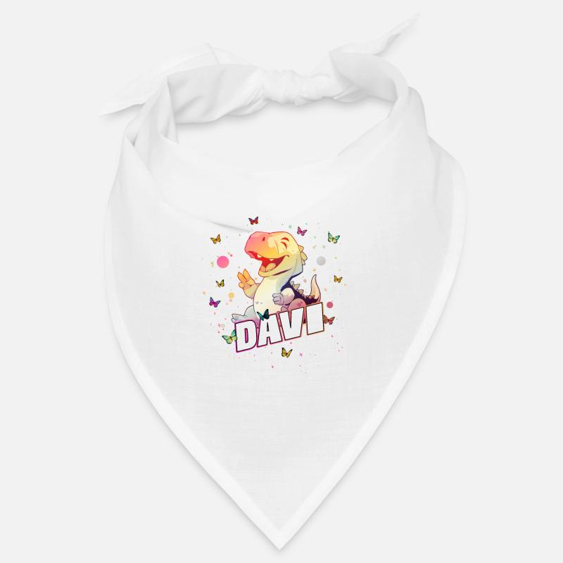 DAVI - Beau prénom de garçon avec mignon DINO T-REX Bandana