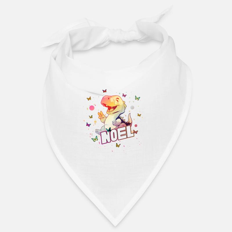 NOEL - Beau prénom de garçon avec mignon DINO T-REX Bandana