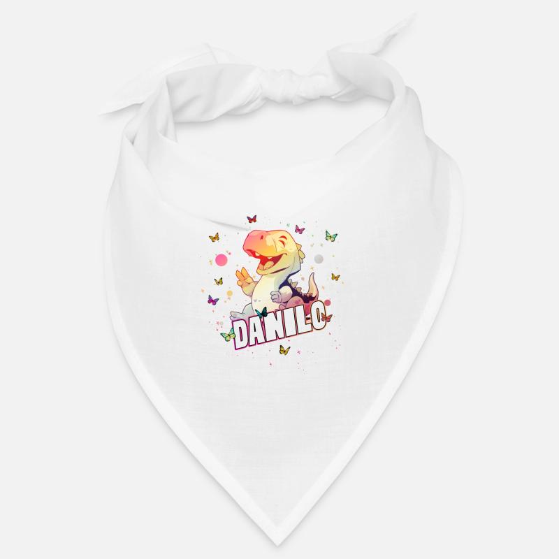 DANILO - Beau prénom de garçon avec mignon DINO T-REX Bandana