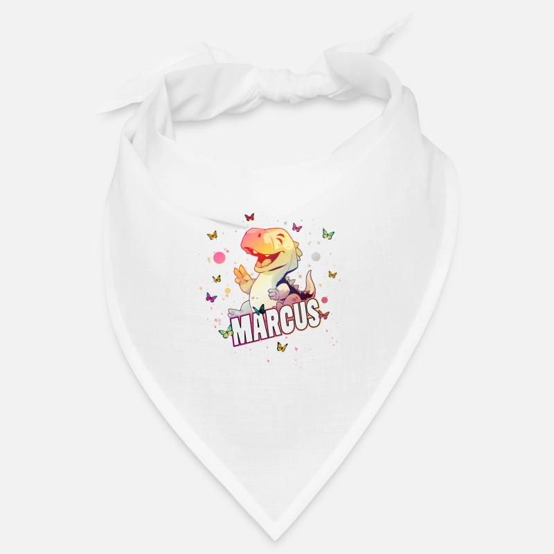 MARCUS - Schöner Junge Name mit süßem DINO T-REX Bandana