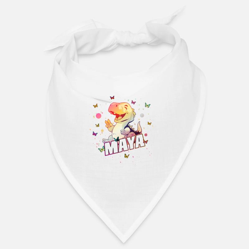 MAYA - Schöner MÄDCHEN Name mit süßem DINO T-REX Bandana