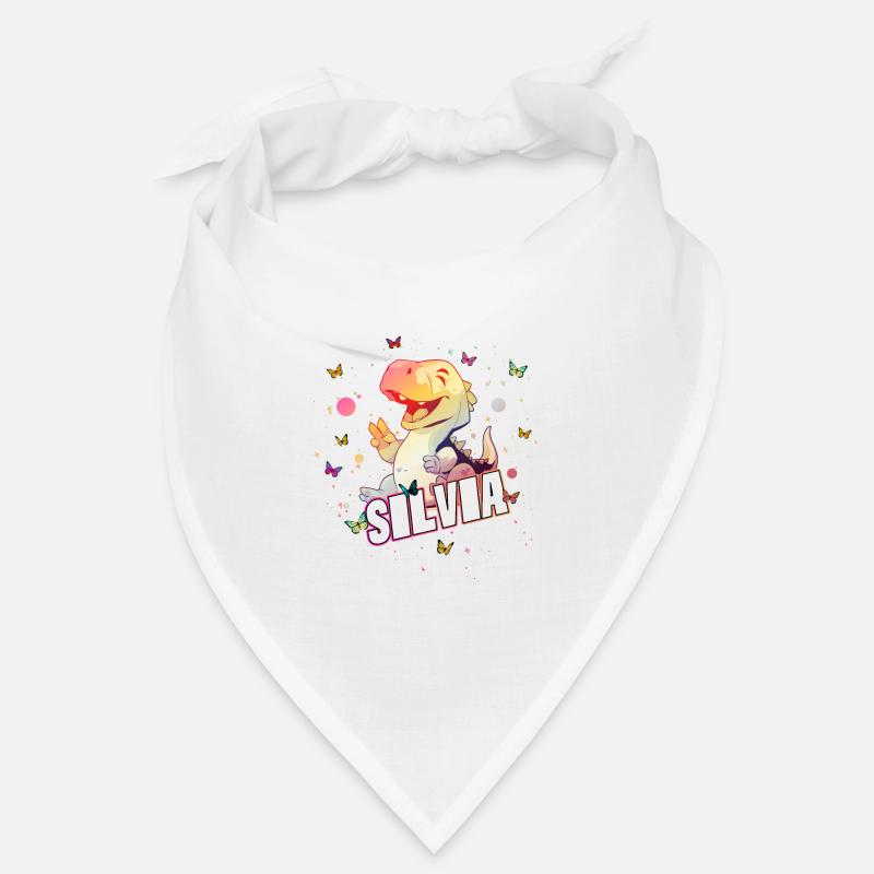 SILVIA - Schöner MÄDCHEN Name mit süßem DINO T-REX Bandana