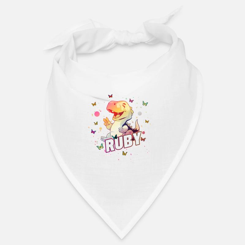 RUBY - Schöner MÄDCHEN Name mit süßem DINO Bandana