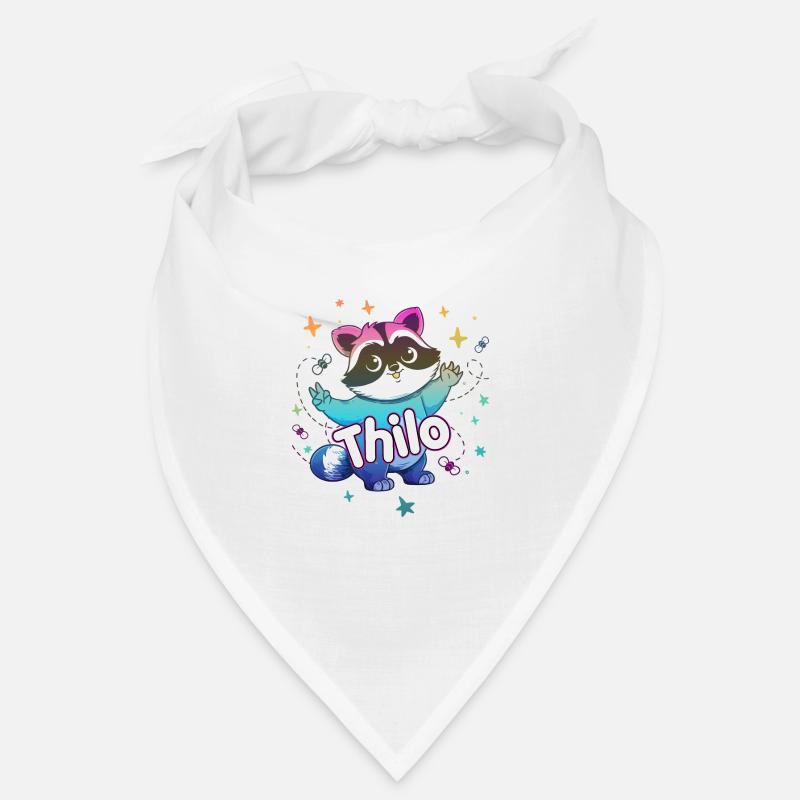 THILO - Beau nom de garçon avec un raton laveur mignon Bandana