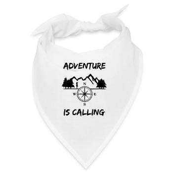 Berge, Wald, Kompass - Bandana - Weiß - Vorne