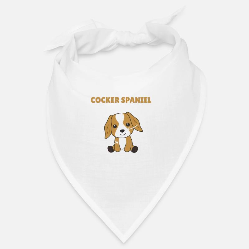 Anatomie d’un cocker Spaniel chien mignon chiot - Bandana - blanc