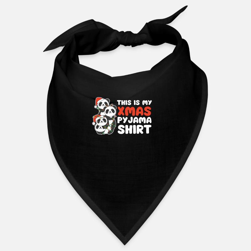 Panda Christmas Tree Christmas Pajamas Bandana