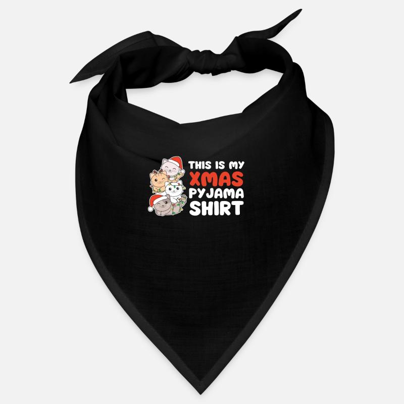 Katze Weihnachtsbaum Weihnachts Schlafanzug Bandana