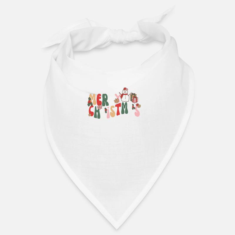 Merry Christmas groovy snowman retro Bandana