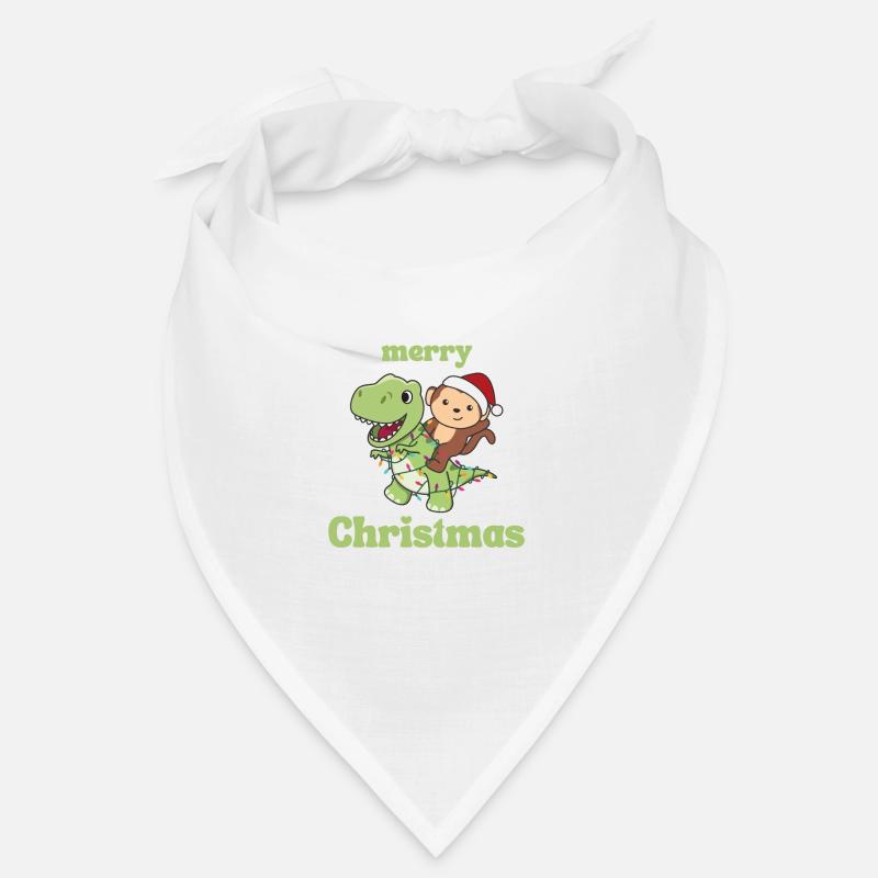 Monkey Trex Christmas Snow Winter Animals Bandana
