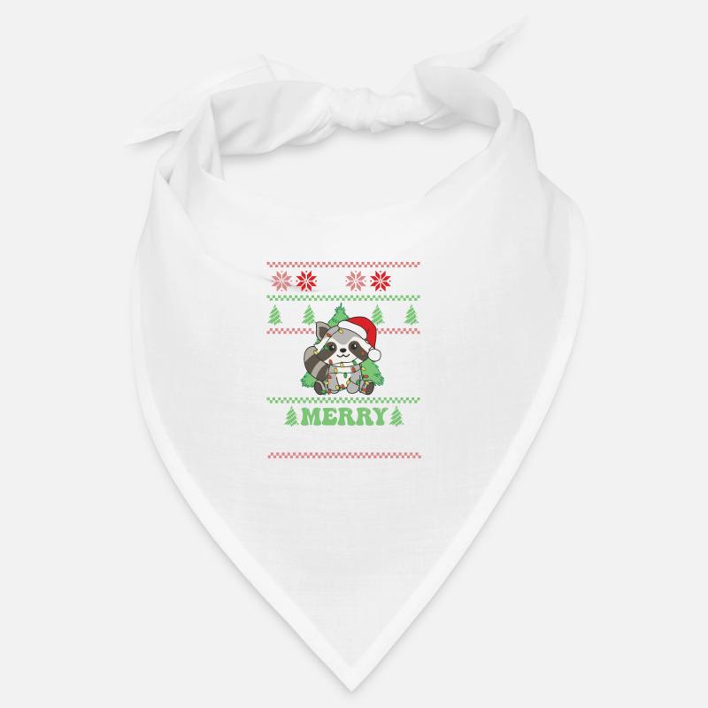 Joyeux Noël retro moche raton laveur de Noël Bandana