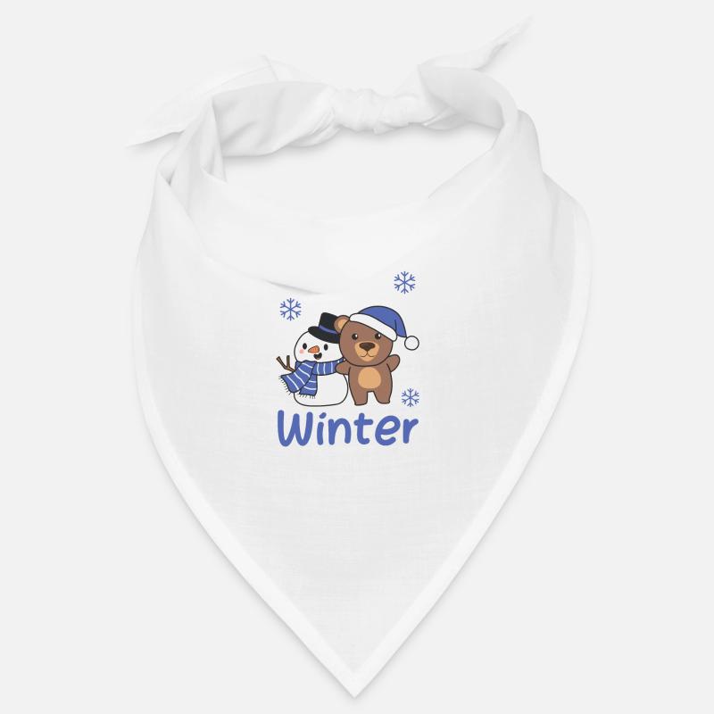 Bear Hello Winter Snowman Snow Christmas Bandana
