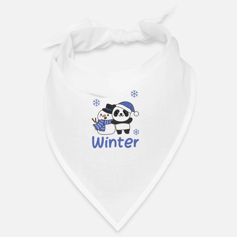 Panda Hello Winter schneemann schnee Bandana