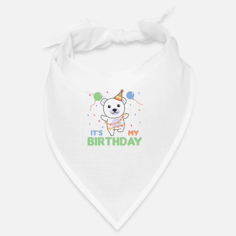 Orso polare per il compleanno dei bambini è il mio compleanno - Bandana - bianco
