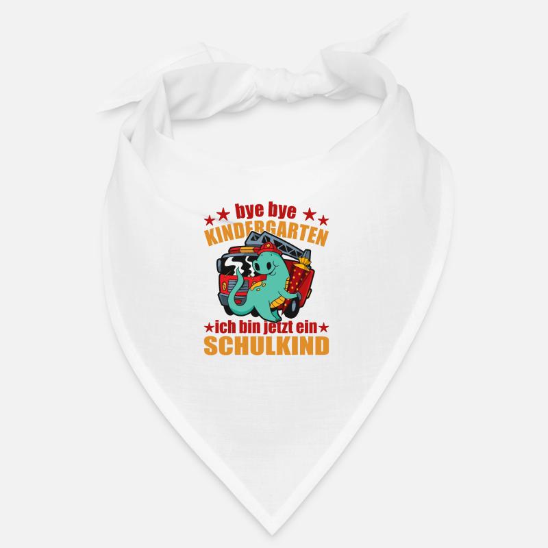 bye bye Kindergarten Schulkind Einschulung Dino - Bandana - Weiß