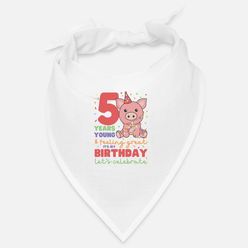 Cochon pour les 5 ans Enfants de cinq ans Bandana