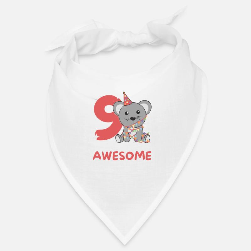 Mouse for 9th birthday children nine years old Bandana