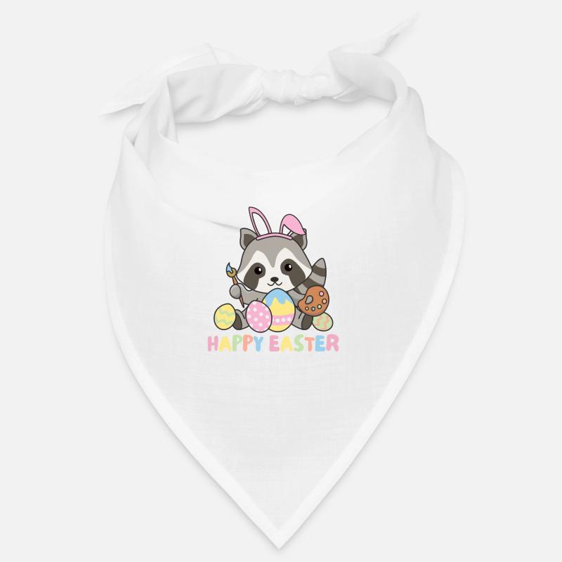 joyeuses Pâques raton laveur doux Pâques avec œufs de Pâques Bandana