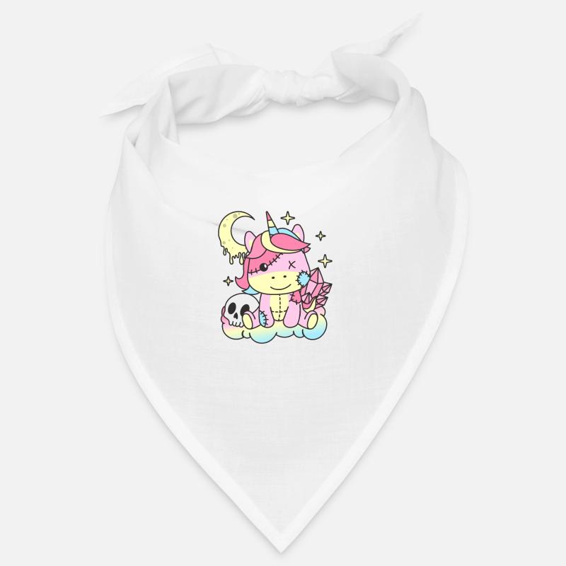 Kawaii Gothic Unicorn Pastel Gothic Goth - Bandana - white