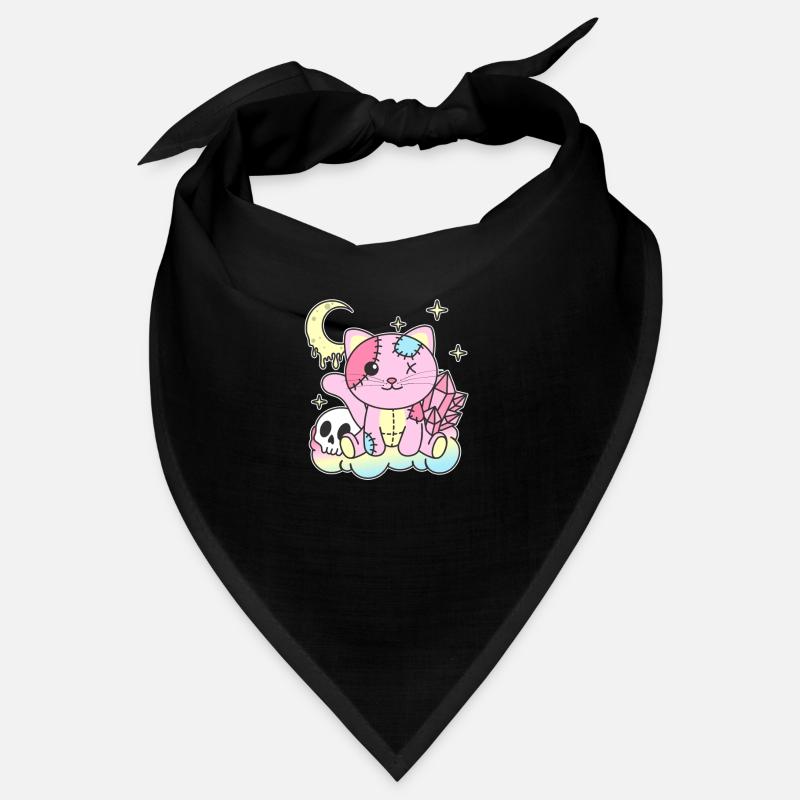 Kawaii Gothic Katze Pastellfarben Gothic Goth Bandana