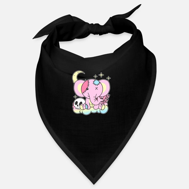 Kawaii Gothic Elefant Pastellfarben Gothic Goth Bandana