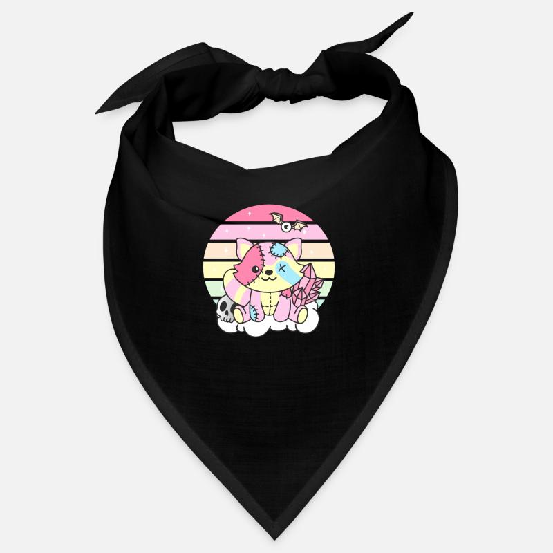 Kawaii Gothic Waschbär Pastellfarben Gothic Bandana