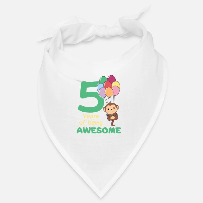 Monkey for 5th birthday children five years old Bandana