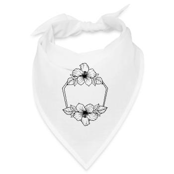 Hibiscus Boho Flower 8 - Bandana - Weiß - Vorne