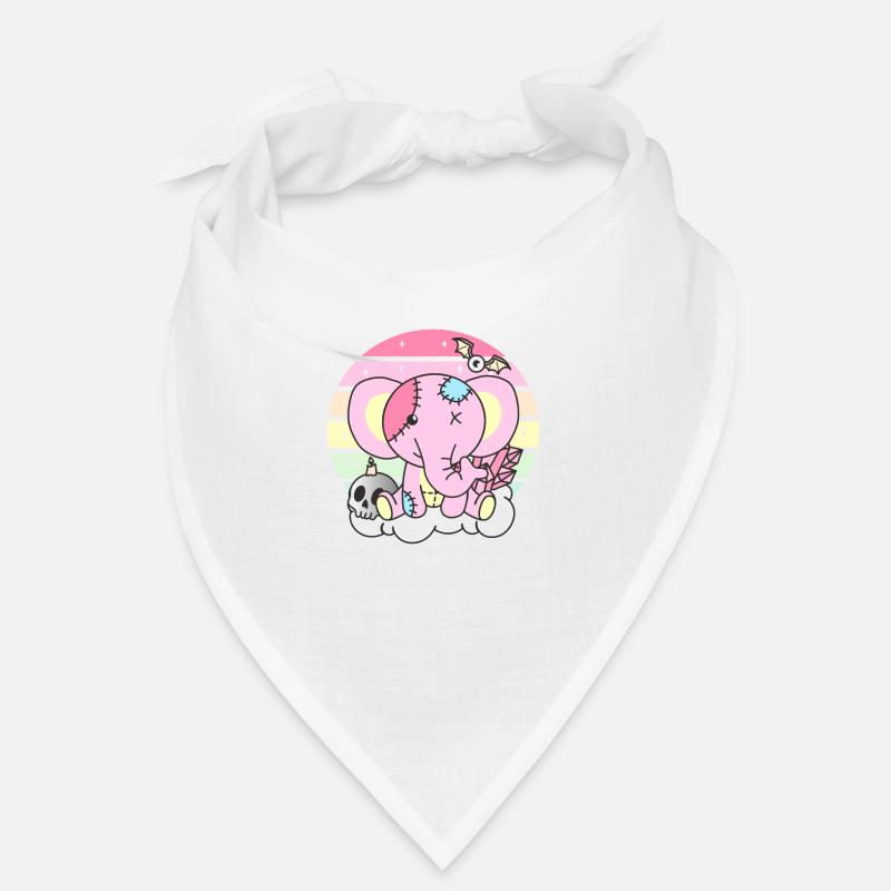 Kawaii Gothic Elefant Pastellfarben Gothic Goth Bandana