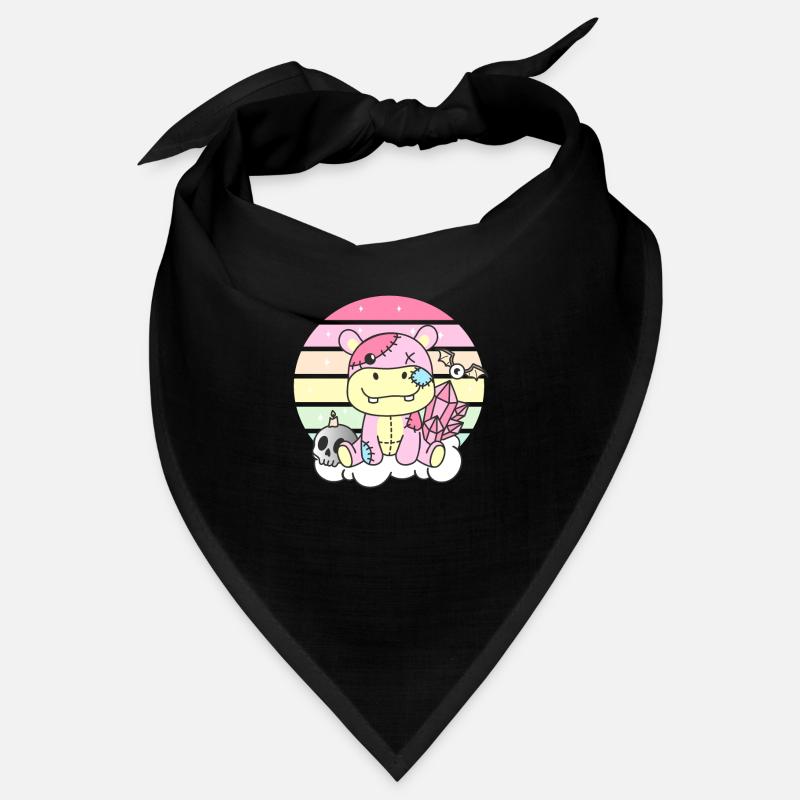 Kawaii Gothic Hippo Pastellfarben Gothic Goth Bandana