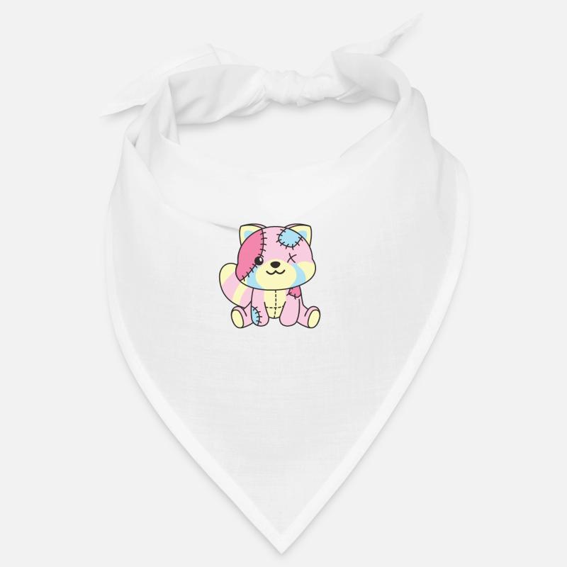 Kawaii Gothic Roter Panda Pastellfarben Gothic - Bandana - Weiß