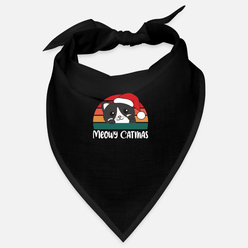 Joyeux Catmas Jeu de mots de Noël chat drôle Bandana