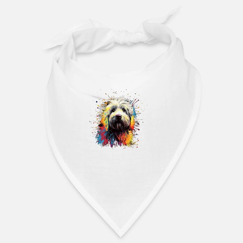 Aquarelle colorée Komondor Bandana