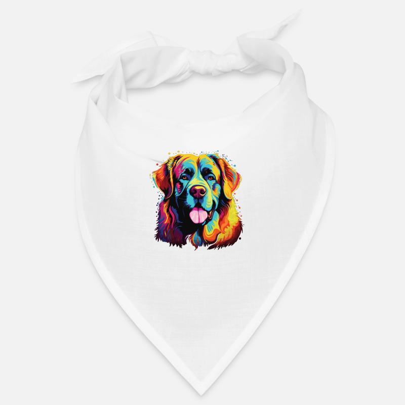 Wasserfarben Farbenfroher Pyrenäenberghund Bandana