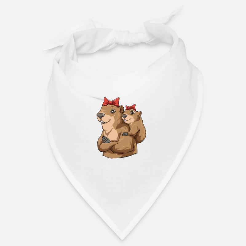 Murmeltier Mama - Bandana - Weiß